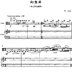 幻想曲 中提琴与钢琴 罗毅作曲版 罗毅