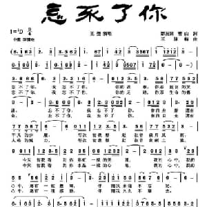 忘不了你_美声唱法乐谱_词曲:邹友开 曹山 王咏梅