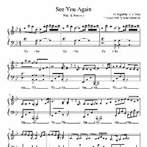 See You Again 速度与激情7 片尾曲 _歌谱投稿_词曲:Justin Franks / Charlie Puth / Cameron Thomaz / Sa Justin Franks / Charlie Puth / Cameron Thomaz / Sa
