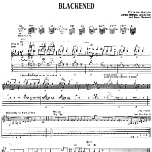 Blackened 吉他谱 metallica