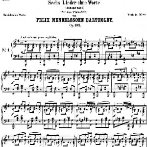 门德尔松无词歌Op.102 钢琴谱 门德尔松