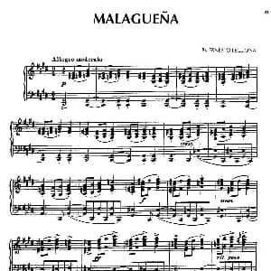 安达卢希亚组曲 Malaguena 钢琴谱 恩纳斯托 莱库纳