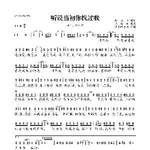 听说当初你找过我_歌曲简谱_词曲:余云飞 张翰元