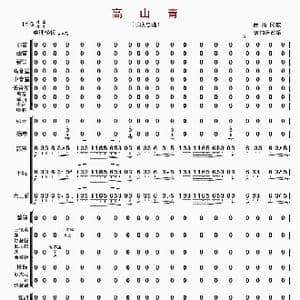 高山青_歌曲简谱_词曲: 曾加庆改编