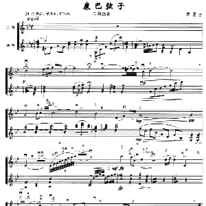 二胡谱 | 康巴弦子 扬琴伴奏 五线谱
