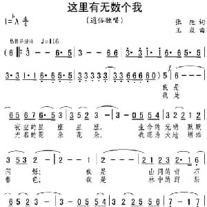 这里有无数个我_通俗唱法乐谱_词曲:张弛 王焱