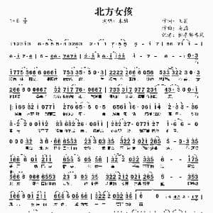北方女孩_歌谱投稿_词曲:王莉 高磊