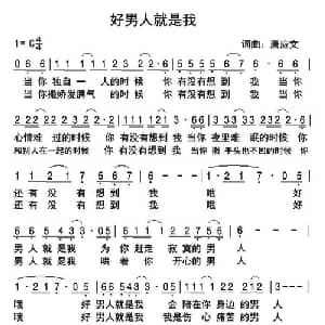 好男人就是我_通俗唱法乐谱_词曲:唐应文 唐应文