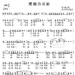燃烧的胡杨_民歌简谱_词曲:姚玉凤 吴学君 林崇