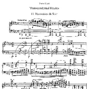 12首超级技巧练习曲 Harmonies du soir 钢琴谱 李斯特