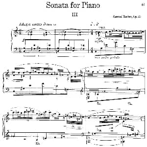 塞缪尔 巴伯 降e小调钢琴奏鸣曲 op.26 v.3 钢琴谱 塞缪尔 巴伯