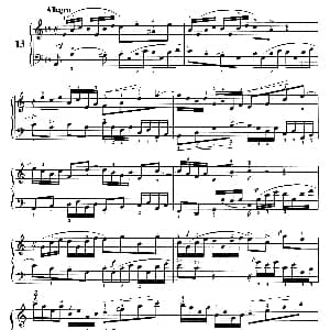 二部创意曲 No.13 钢琴谱 巴赫 巴赫