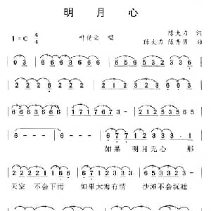 明月心_通俗唱法乐谱_词曲:陈大力 陈大力 陈秀男