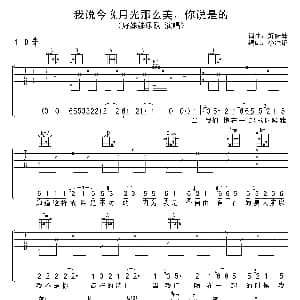 我说今晚月光那么美 你说是的 吉他谱 好妹妹乐队 好妹妹词曲 小酒馆