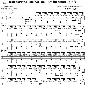 Bob Marley Get up stand up 爵士鼓谱