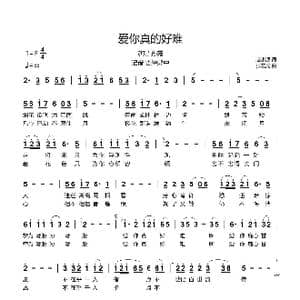 爱你真的好难_歌谱投稿_词曲:赵小源 张宏光