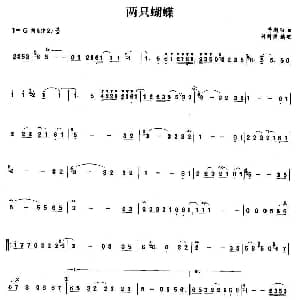 笛子谱 | 两只蝴蝶