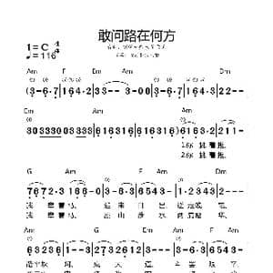 敢问路在何方_歌谱投稿