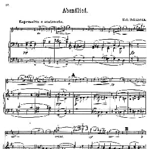 小提琴谱 | Abendlied. 小提琴 钢琴伴奏