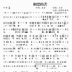 ​相思的苦_歌曲简谱_词曲:王浩 王浩