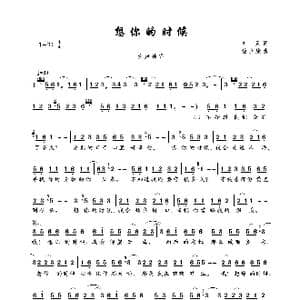 想你的时候_歌曲简谱_词曲:刘灵 淦立康