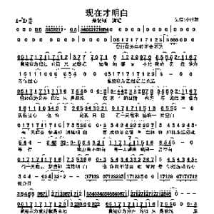 现在才明白_歌曲简谱_词曲:萧贺硕 萧贺硕