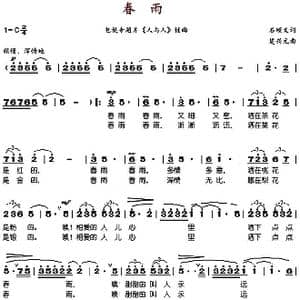 春雨_歌谱投稿_词曲:石顺义 楚兴元