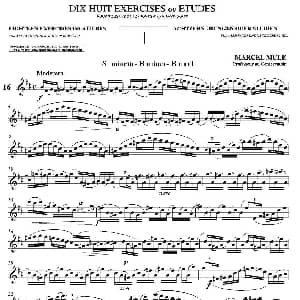 萨克斯谱 | 18 Exercicios ou Estudos de Marcel Mule Enelruy Lira 马瑟 穆勒18首练习曲—16 Marcel Mule 马瑟 穆尔
