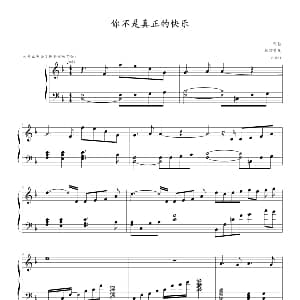 你不是真正的快乐 钢琴谱 阿信 阿信