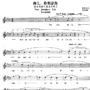 柳儿,别悲伤_外国歌谱