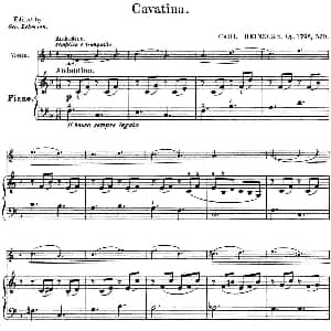 小提琴谱 | 25首小提琴曲合集 Cavatina. CARL REINECKE. Op.174a No.9 小提琴 钢琴伴奏 BENONI LAGYE