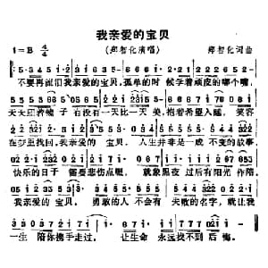 我亲爱的宝贝_通俗唱法乐谱_词曲: 郑智化