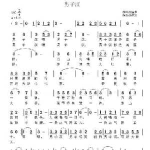 男子汉_民歌简谱_词曲:张金东 张恽文