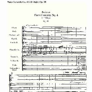 Ｇ大调钢琴第四协奏曲 Op.58 第一乐章 钢琴谱 路德维西 冯 贝多芬