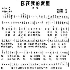 你在我的爱里_美声唱法乐谱_词曲:胡泽民 张艺军
