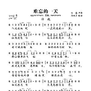 难忘的一天_歌曲简谱_词曲:许巍 许巍