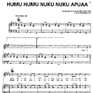 Humu Humu Nuku Nuku Apuaa 美国 _外国歌谱