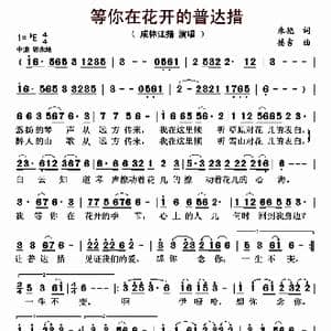 等你在花开的普达措_歌曲简谱_词曲:朱艳 德吉