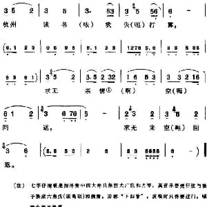 芗剧曲调 七字仔清板 一 选自 山伯英台 林文祥 陈彬记谱
