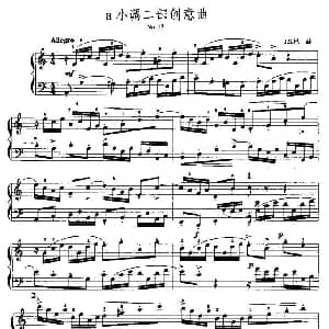 手风琴谱 | a小调二部创意曲 No.13 J S 巴赫