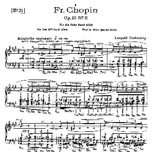 肖邦 练习曲 Fr.Chopin Op.10 No11 钢琴谱 Godowsky改编