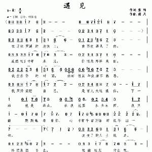 遇见_通俗唱法乐谱_词曲:张帅 南风