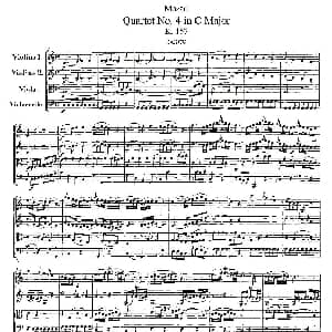 小提琴谱 | Quartet No. 4 in C Major, K. 157 C大调第四弦乐四重奏 奥 莫扎特
