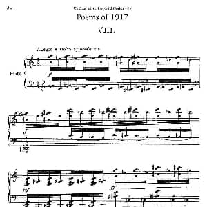 Poems of 1917 Op.41 钢琴谱 里奥 奥恩斯坦 Leo Ornstein