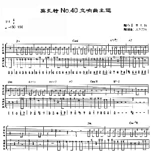 莫扎特No.40交响曲主题 吉他谱