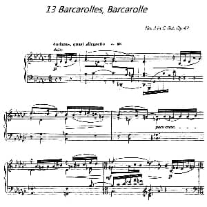 13 Barcarolles, Barcarolle 钢琴谱 加布里埃尔 福雷