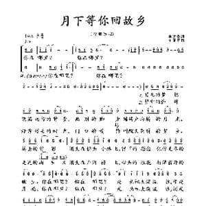 月下等你回故乡_歌曲简谱_词曲:李明圣 王原平