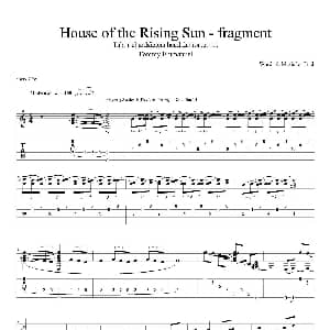 tommy emmanuel house of the rising sun fragment 吉他谱