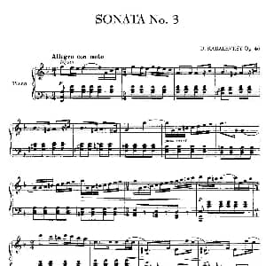 Piano Sonata No.3 in F Major Op.46 钢琴谱 德米特里 卡巴列夫斯基