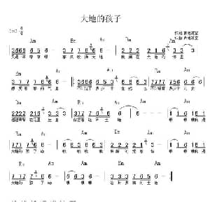 大地的孩子_通俗唱法乐谱_词曲:吉他时空 吉他时空